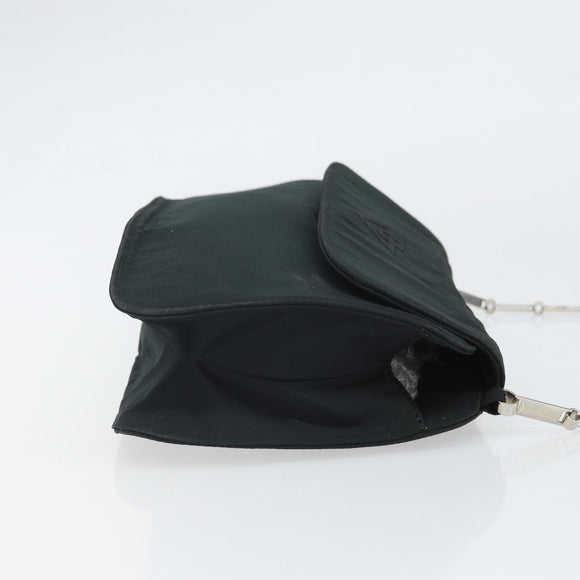 BOTTEGA VENETA Shoulder Bag Nylon Black Silver Auth 168663