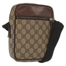 GUCCI GG Supreme Shoulder Bag PVC Beige Silver 101680 Auth 168664-1