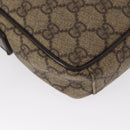 GUCCI GG Supreme Shoulder Bag PVC Beige Silver 101680 Auth 168664-16