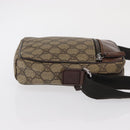 GUCCI GG Supreme Shoulder Bag PVC Beige Silver 101680 Auth 168664-3