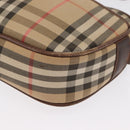 Burberrys Nova Check Shoulder Bag Canvas Beige Gold Auth 168666-14