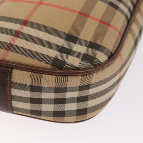 Burberrys Nova Check Shoulder Bag Canvas Beige Gold Auth 168666