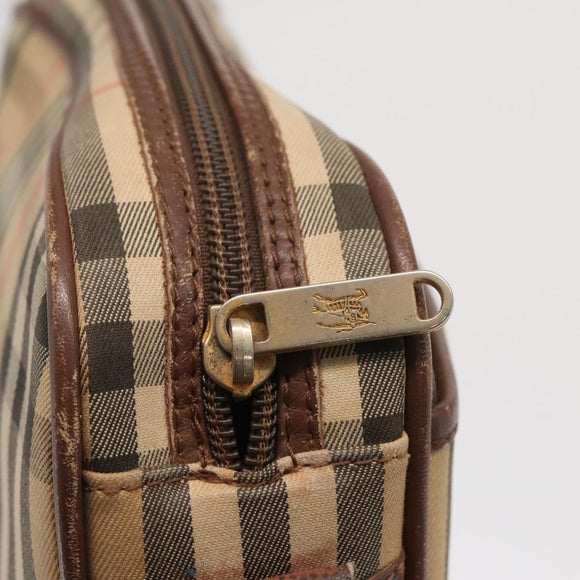 Burberrys Nova Check Shoulder Bag Canvas Beige Gold Auth 168666