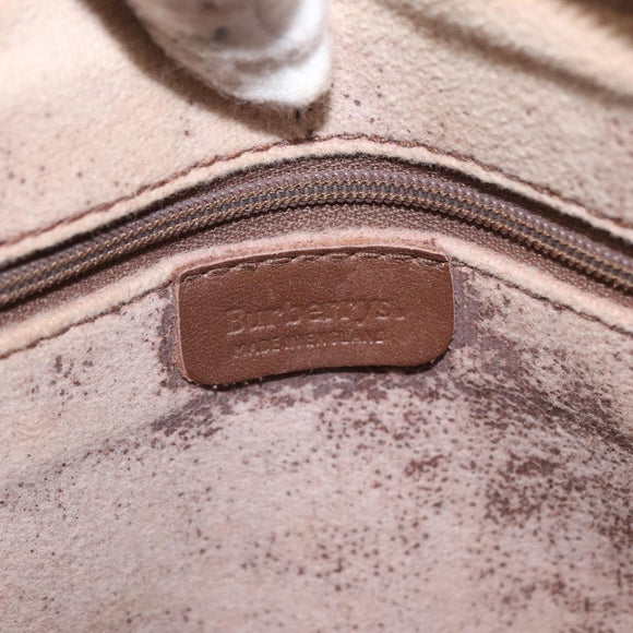 Burberrys Nova Check Shoulder Bag Canvas Beige Gold Auth 168666