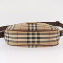 Burberrys Nova Check Shoulder Bag Canvas Beige Gold Auth 168666-5