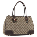GUCCI Pretty GG Canvas Web Sherry Line Hand Bag Beige Gold 163805 Auth 168668-1