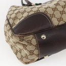 GUCCI Pretty GG Canvas Web Sherry Line Hand Bag Beige Gold 163805 Auth 168668-14