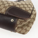 GUCCI Pretty GG Canvas Web Sherry Line Hand Bag Beige Gold 163805 Auth 168668-15