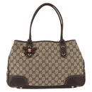 GUCCI Pretty GG Canvas Web Sherry Line Hand Bag Beige Gold 163805 Auth 168668-13