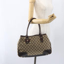 GUCCI Pretty GG Canvas Web Sherry Line Hand Bag Beige Gold 163805 Auth 168668-21