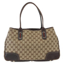 GUCCI Pretty GG Canvas Web Sherry Line Hand Bag Beige Gold 163805 Auth 168668-2