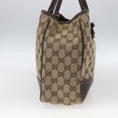 GUCCI Pretty GG Canvas Web Sherry Line Hand Bag Beige Gold 163805 Auth 168668-3