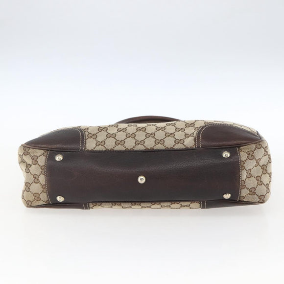 GUCCI Pretty GG Canvas Web Sherry Line Hand Bag Beige Gold 163805 Auth 168668