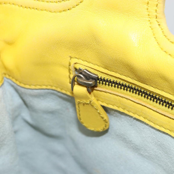 BOTTEGA VENETA INTRECCIATO Hand Bag Leather Yellow 143393 Auth 168672