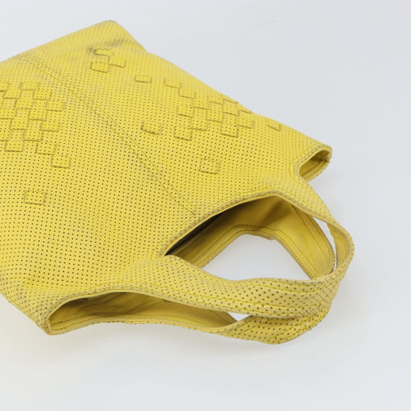 BOTTEGA VENETA INTRECCIATO Hand Bag Leather Yellow 143393 Auth 168672