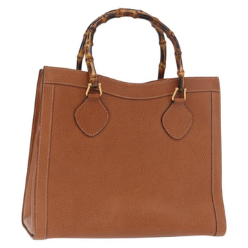GUCCI Bamboo Tote Bag Leather Brown Gold 002 2853 0260 Auth 168674