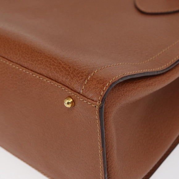 GUCCI Bamboo Tote Bag Leather Brown Gold 002 2853 0260 Auth 168674