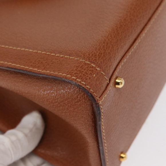 GUCCI Bamboo Tote Bag Leather Brown Gold 002 2853 0260 Auth 168674