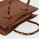 GUCCI Bamboo Tote Bag Leather Brown Gold 002 2853 0260 Auth 168674-6