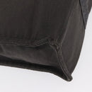 HERMES Her Line MM Hand Bag Canvas Gray Silver Auth 168679-15