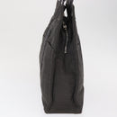 HERMES Her Line MM Hand Bag Canvas Gray Silver Auth 168679-4
