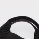 HERMES Her Line MM Hand Bag Canvas Gray Silver Auth 168679-8