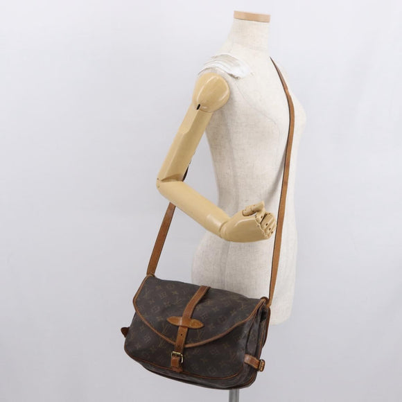 LOUIS VUITTON Monogram Saumur 30 Shoulder Bag M42256 LV Auth 168684