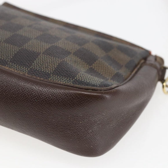 LOUIS VUITTON Damier Ebene Trousse makeup Pouch N51982 LV Auth 168689