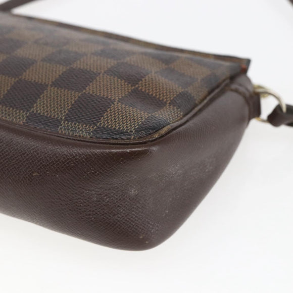LOUIS VUITTON Damier Ebene Trousse makeup Pouch N51982 LV Auth 168689