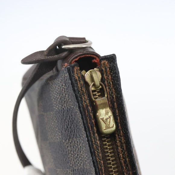 LOUIS VUITTON Damier Ebene Trousse makeup Pouch N51982 LV Auth 168689