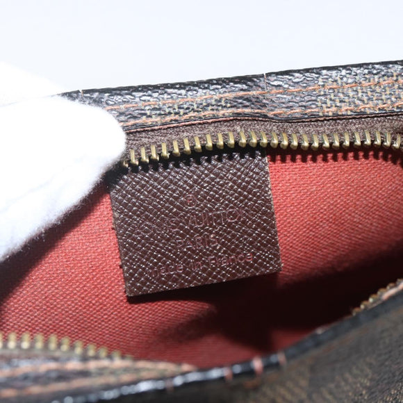 LOUIS VUITTON Damier Ebene Trousse makeup Pouch N51982 LV Auth 168689