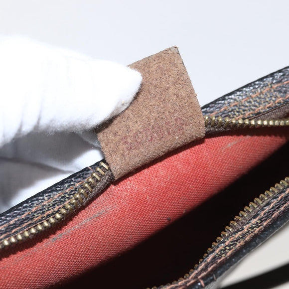 LOUIS VUITTON Damier Ebene Trousse makeup Pouch N51982 LV Auth 168689