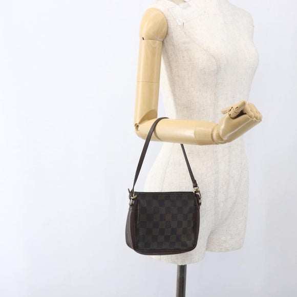 LOUIS VUITTON Damier Ebene Trousse makeup Pouch N51982 LV Auth 168689