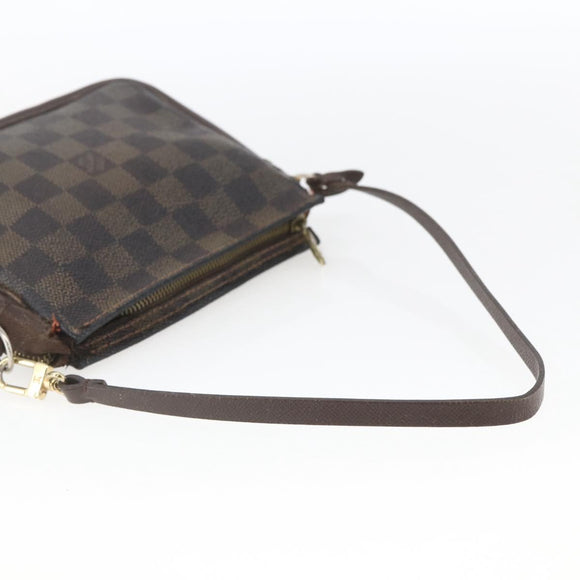 LOUIS VUITTON Damier Ebene Trousse makeup Pouch N51982 LV Auth 168689
