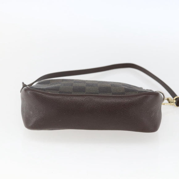 LOUIS VUITTON Damier Ebene Trousse makeup Pouch N51982 LV Auth 168689