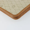 Christian Dior Honeycomb Canvas Shoulder Bag PVC Beige Gold Auth 168691-11