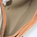 Christian Dior Honeycomb Canvas Shoulder Bag PVC Beige Gold Auth 168691-17