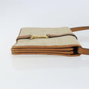 Christian Dior Honeycomb Canvas Shoulder Bag PVC Beige Gold Auth 168691-4