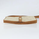 Christian Dior Honeycomb Canvas Shoulder Bag PVC Beige Gold Auth 168691-9