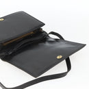 SAINT LAURENT Shoulder Bag Leather Black Gold Auth 168693-10