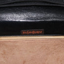 SAINT LAURENT Shoulder Bag Leather Black Gold Auth 168693-17