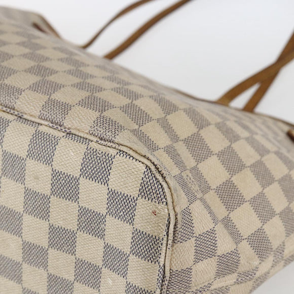 LOUIS VUITTON Damier Azur Neverfull MM Tote Bag N41605 LV Auth 168696