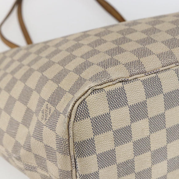 LOUIS VUITTON Damier Azur Neverfull MM Tote Bag N41605 LV Auth 168696