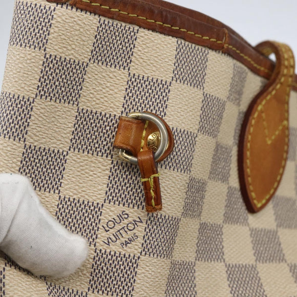 LOUIS VUITTON Damier Azur Neverfull MM Tote Bag N41605 LV Auth 168696