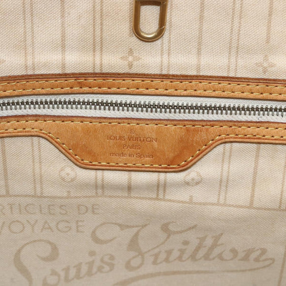 LOUIS VUITTON Damier Azur Neverfull MM Tote Bag N41605 LV Auth 168696