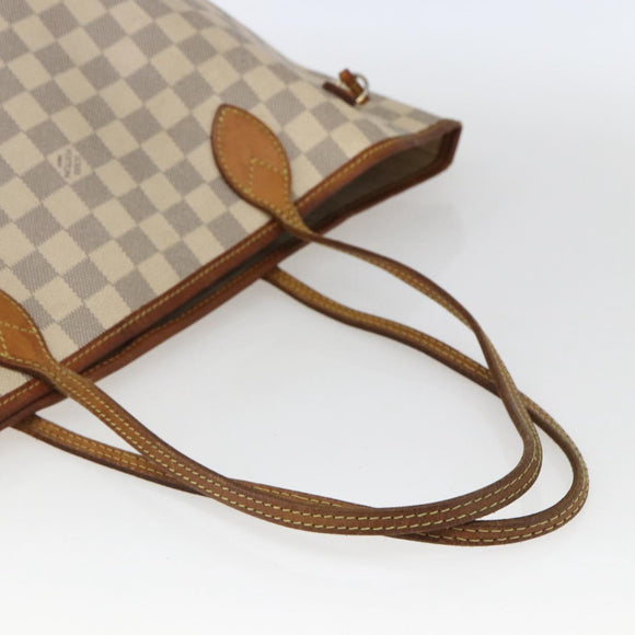 LOUIS VUITTON Damier Azur Neverfull MM Tote Bag N41605 LV Auth 168696