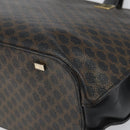 CELINE Macadam Canvas Tote Bag PVC Leather Black Gold Auth 168706-12