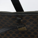 CELINE Macadam Canvas Tote Bag PVC Leather Black Gold Auth 168706-14