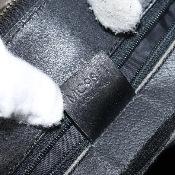 CELINE Macadam Canvas Tragetasche PVC Leder Schwarz Gold Auth 168706
