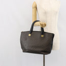 CELINE Macadam Canvas Tote Bag PVC Leather Black Gold Auth 168706-26